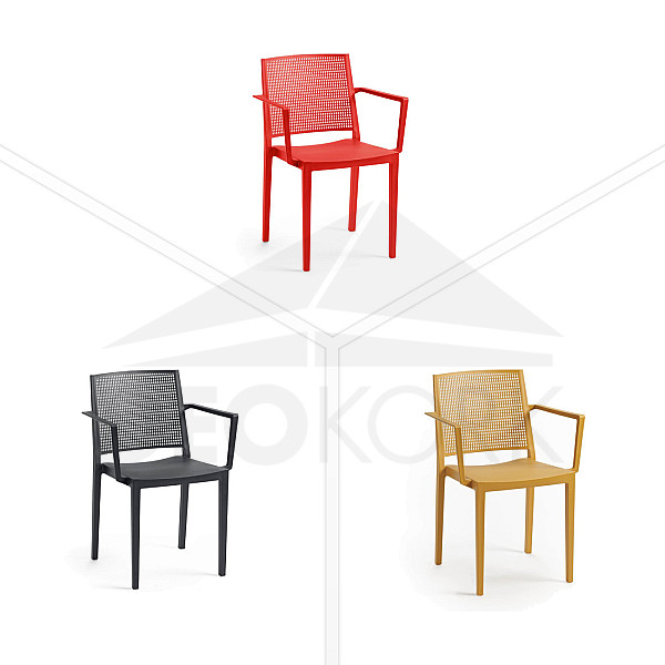 Plastični fotelj z naslonjali STOCKHOLM (različne barve)