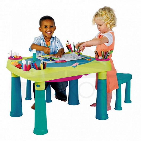 Otroška multifunkcionalna miza PLAY (modro-zelena)
