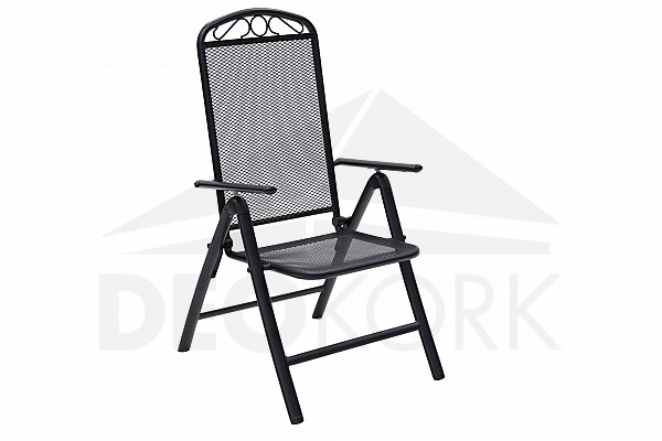 Nastavljiv kovinski fotelj GREY (črn)