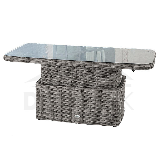 Jedilna/odlagalna miza iz ratana BORNEO 150 x 80 cm (siva)
