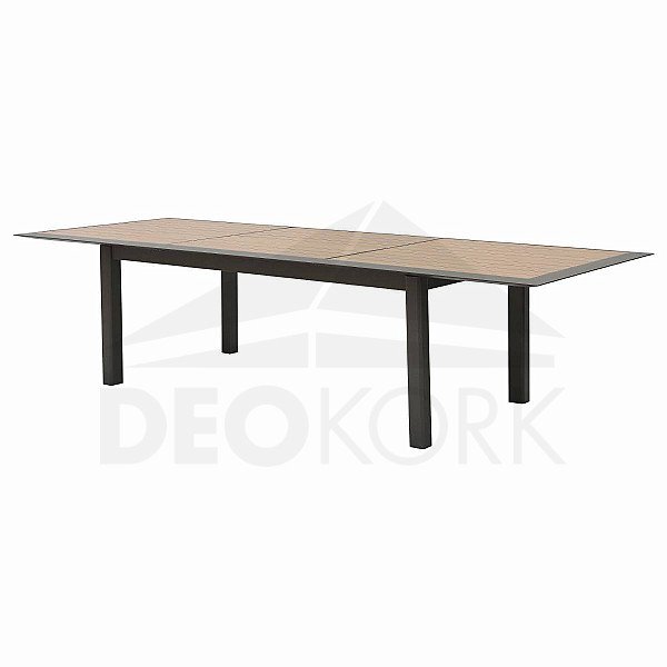 Aluminijasta miza VERMONT 216/316 cm (sivo-rjava/medena)