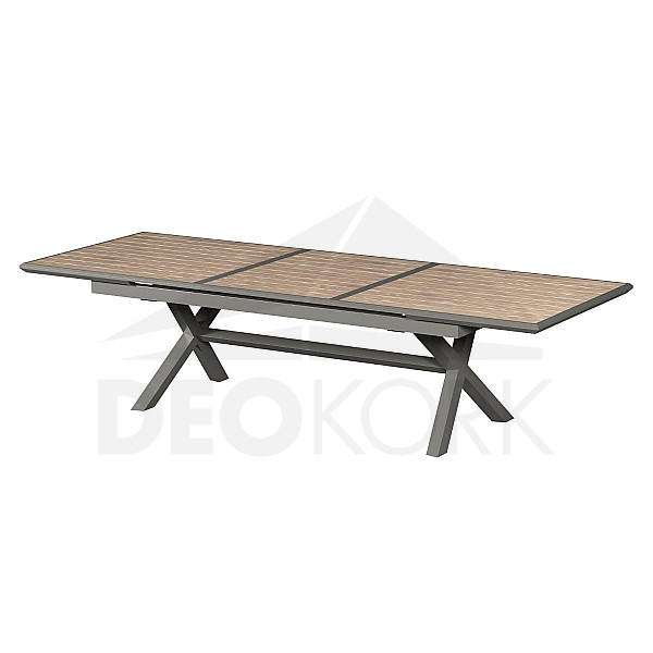 Aluminijasta miza VERONA 250/330 cm (sivo-rjava/medena)