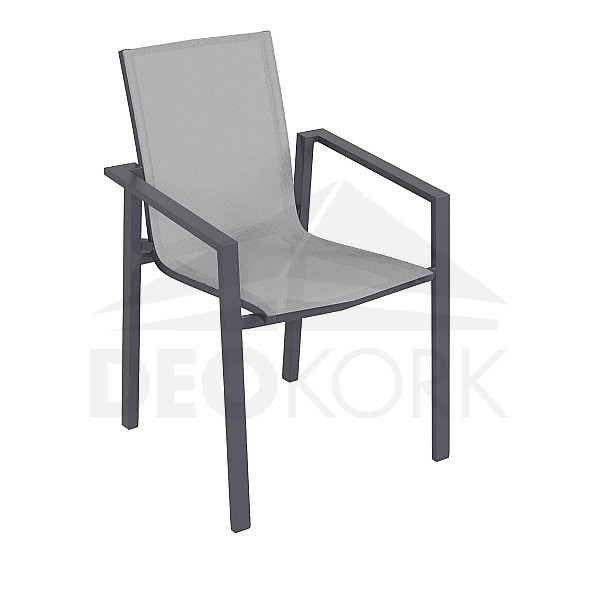 Aluminijast fotelj z blagom RAVENNA (sivo-rjav)