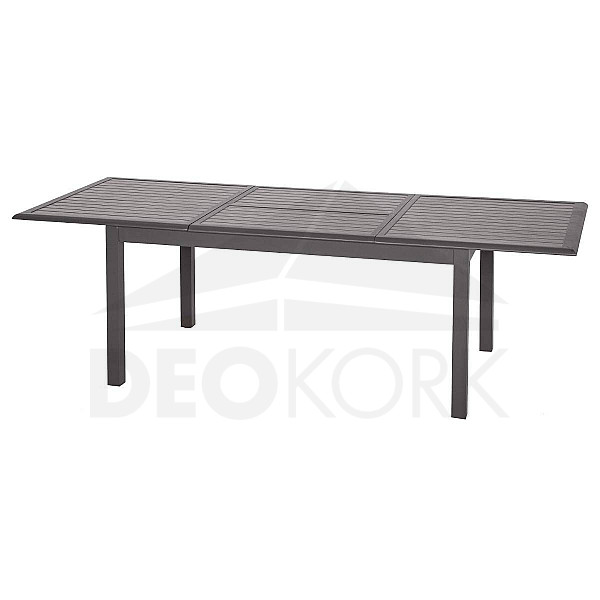Aluminijasta miza RIMINI 160/154 x 100 cm (sivo-rjava)