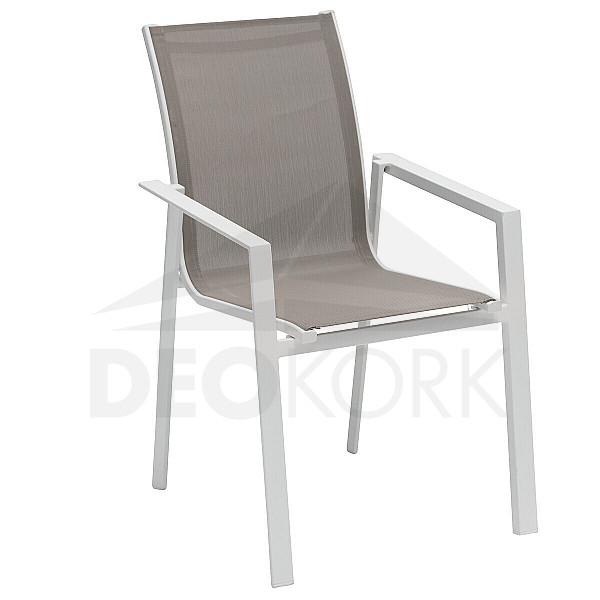 Aluminijast fotelj z blagom NOVARA (bel)