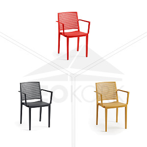 Plastični fotelj z naslonjali STOCKHOLM (različne barve)