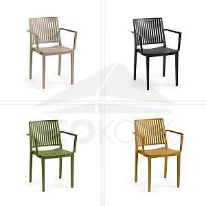 Plastični fotelj z naslonjali HELSINKI (različne barve)