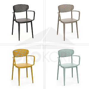 Plastični stol z naslonjali za roke OSLO (različne barve)
