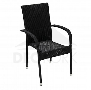 Zložljivi fotelj iz ratana SIENA (črn)