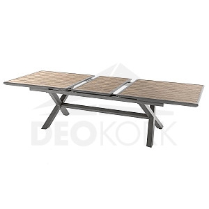 Aluminijasta miza VERONA 220/279 cm (sivo-rjava/medena)