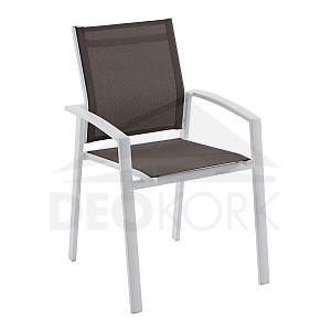 Aluminijast fotelj z blagom BERGAMO (bel)