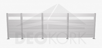 Akrilni zaslon za zasebnost 180 cm (srebrno kovinski) - različne dolžine