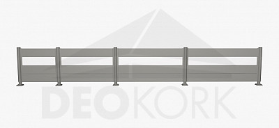 Paravan za zasebnost akril 90 cm (siva kvarčna kovina) - različne dolžine