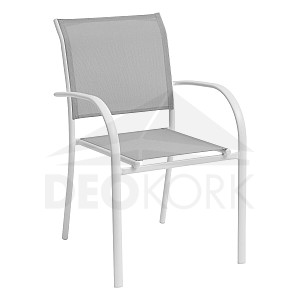 Aluminijast fotelj z blagom VALENCIA (bel)