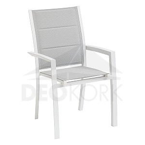 Aluminijast fotelj z blagom VERMONT (bel)