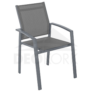Aluminijast fotelj s tkanino BERGAMO (siv)