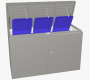 Večnamenska škatla za shranjevanje HighBoard 160 x 70 x 118 (quartz grey metalic)