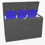 Večnamenska škatla za shranjevanje HighBoard 160 x 70 x 118 (temno siva kovina)