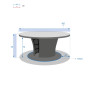 Jedilna miza iz ratana BORNEO LUXURY premer 160 cm (siva)