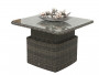 Raztegljiva jedilna/odlagalna miza iz ratana 100 x 100 cm BORNEO LUXURY (siva)