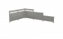 Zaslon za zasebnost akril 135 cm (siva kvarčna kovina) - različne dolžine