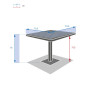 Aluminijasta miza CAPRI 70x70 cm (antracit)